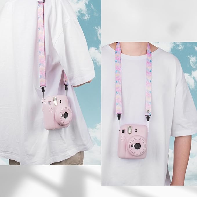 VOVMOEYA Camera Strap Kids,Camera Lanyard Neck Strap kids,iPad Strap for Kid,Children Camera Strap for Fujifilm mini Camera Kodak Smile + Smile plus(Pink)