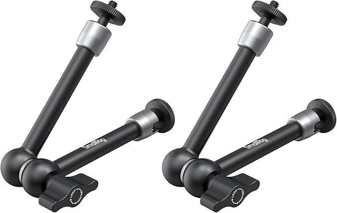 SmallRig 9.8-inch Magic Arm 2-Pack, Adjustable Articulating Friction Arm Mount with 1/4"-20 Thread Screw, for Camera Monitor/LED Light Setup, 5317