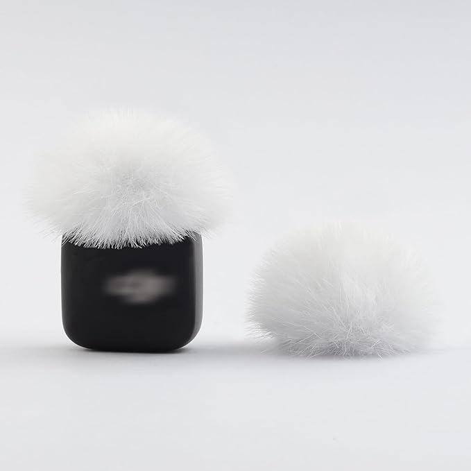 LEFXMOPHY Windscreen for 2024 DJI MIC MINI Wireless Microphone Furry Wind Muff Deadcat Cover, 2-Pack White