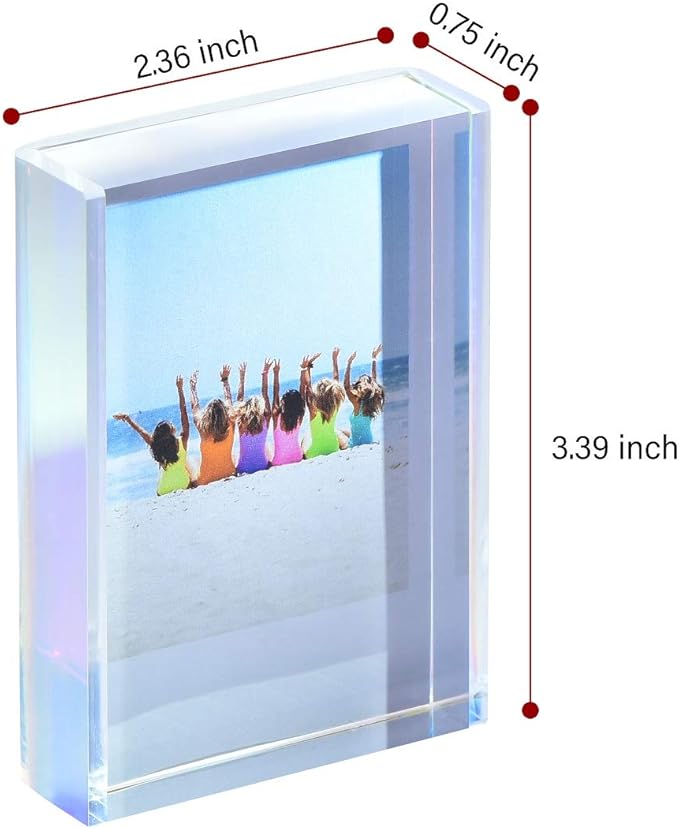 Phattopa Instax Mini Film Photo Frames 2x3, Iridescent Acrylic Picture Frames, 3 Pack