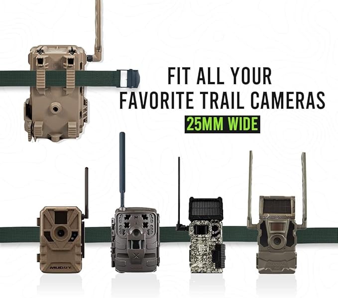 upperosey Trail Camera Straps, Game Cam Mounting Strap with Long-Lasting Alloy Buckle, Nylon Fiber Strap for Wildlife Trial Camera Accessory, Deer Camera Tree Belts, 25mm Width* 6 ft. Long (8 Packs)
