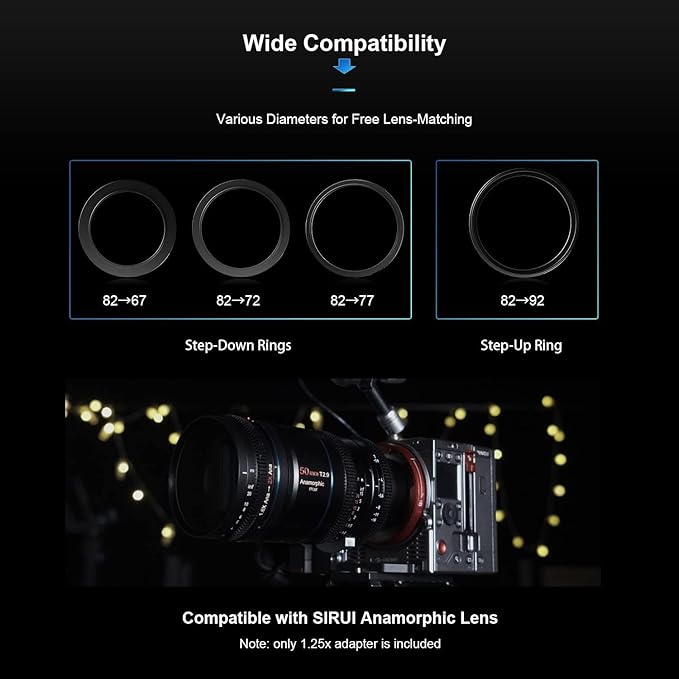 SIRUI T2.9 1.25X Anamorphic Adapter with 82mm Rear Thread only for SIRUI Venus Series Lenses