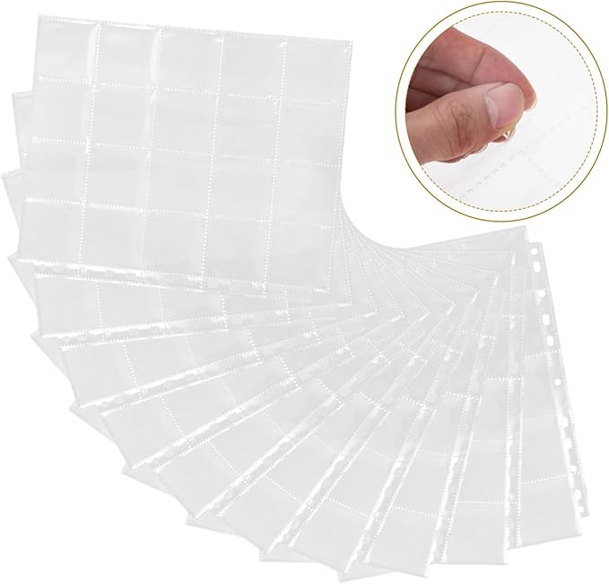 TEHAUX 30pcs Negative Film Sleeves Acid Film Storage Binder Compartments Portable for Easy Organization and of