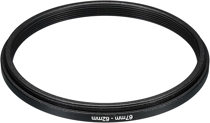PATIKIL 67mm-62mm Metal Step Down Ring, Camera Lens Filter Adapter Ring Aluminum Filter Adapter Ring for Camera Lenses Hood, Black