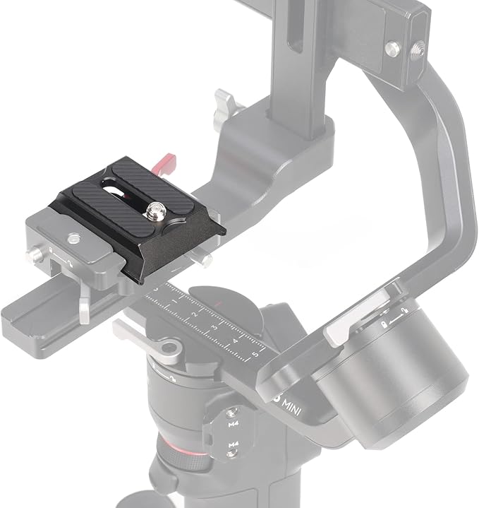 FocusFoto 3-in-1 Upper Quick Release Base plate for DJI Ronin RS2 RSC2 RS 3 Mini RS3 Pro RS 4 Pro Gimbal Stabilizer, for Manfrotto 501PL Head Quick Release Plate, for Arca Swiss Camera Tripod Ballhead