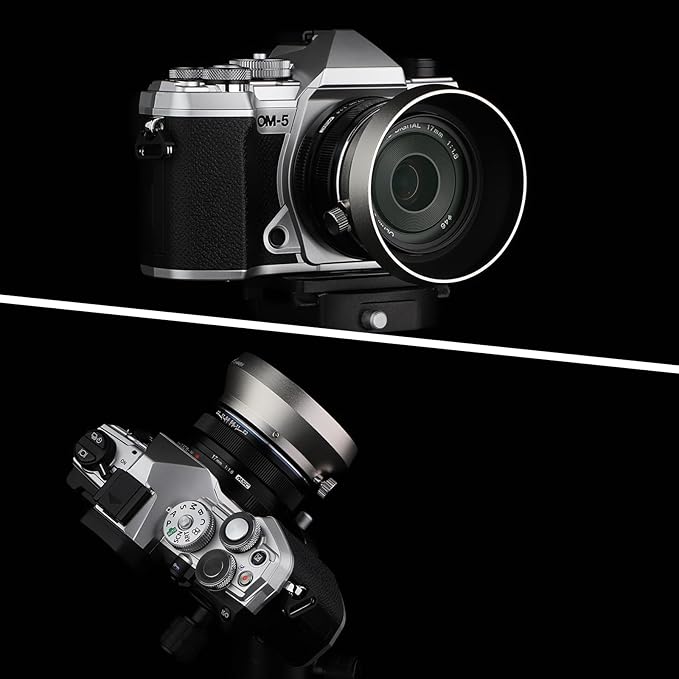 Haoge LH-M48W Metal Lens Hood Shade for Olympus M.ZUIKO Digital 17mm F1.8 Lens Replace LH-48B Silver
