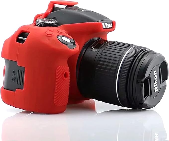 Professional Secure Silicone Camera Case Cover Housing Body Skin for Nikon D5300 Digital SLR Camera (Red)