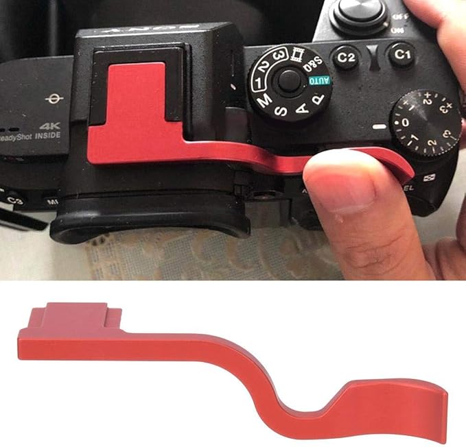 Thumb Up Grip, Hot Shoe Aluminum Alloy Thumb Up Rest Hand Grip for Z6 Z7 Camera(Red)