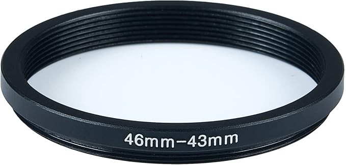46mm to 43mm Step Down Ring Filter Adapter Metal Ring Step Down Rings Adapter Filter Compatible with All 43mm UV,CPL,ND,Lens Hood,Threaded Lens ect (46mm to 43mm)