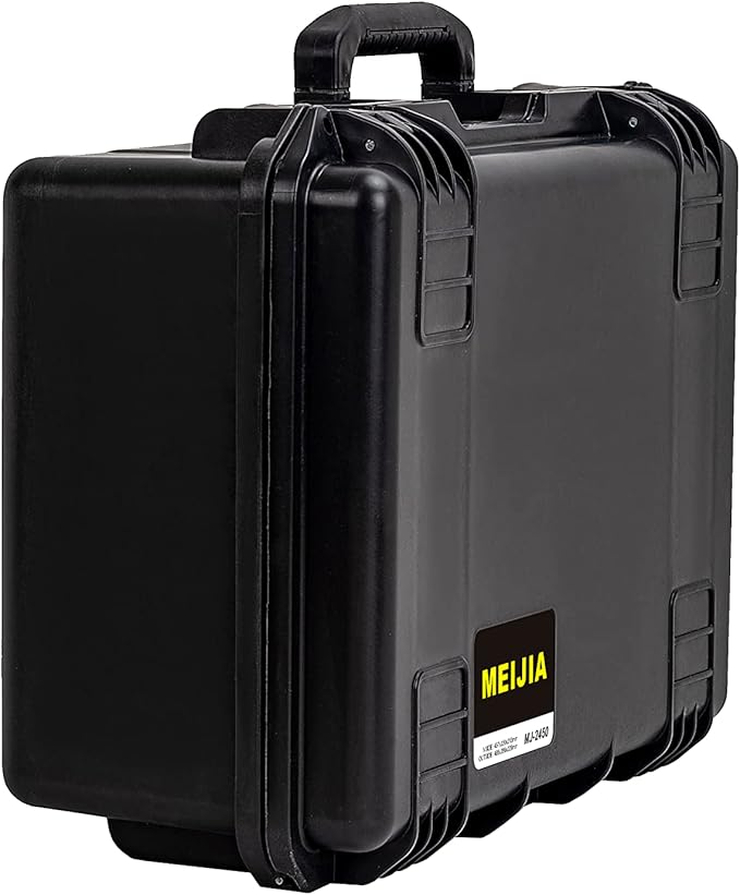 MEIJIA Premium Waterproof Hard Compact Camera Case with customizable fit foam,Full Protection with Light&Convenient Design,19.3"x15.25"x9.01",Elegant Black