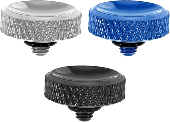PATIKIL Camera Shutter Button, 3 Pack Soft Shutter Release Button Pure Copper Camera Button Carved Suitable for Nikon for Fujifilm for Leica DSLR/SLR Camera, Blue Black Silver