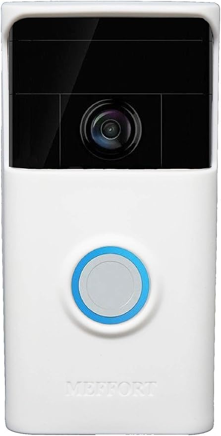 Meffort Inc Silicone Skin Case Cover Compatible with Ring Video Doorbell (1st Generation) and All-New Ring Battery Doorbell (2024 Release) – Durable Weather, UV & Rain Protection - White