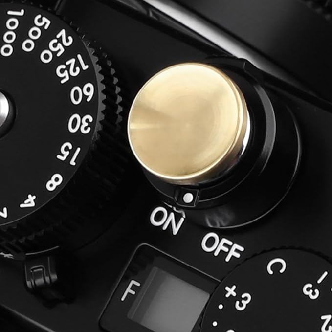 Haoge 12mm Copper Shutter Release Button for Fujifilm X-E5 GFX100RF XT5 XT50 X100V X100VI X-Pro3 Nikon Zf DF and Leica D-LUX 8 q3 M10 M-11 Concave Surfacel,New Version: Diameter 12mm