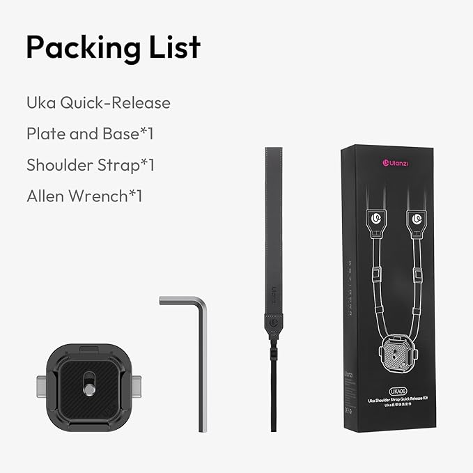 ULANZI UKA06 Camera Shoulder Strap Quick Release Kit, Camera Shoulder Strap Compatible with Uka Quick-Release Plates, Load-Bearing Capacity Up to 10 KG