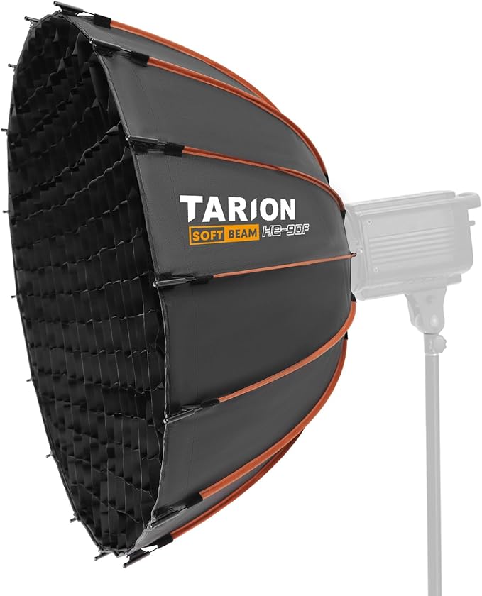 TARION Quick Release Parabolic Softbox - Bowens Mount Softbox with Diffusers/Honeycomb Grid/Carrying Bag for Live Streaming, Photography, Videography (Parabolic 35.4"/90cm)