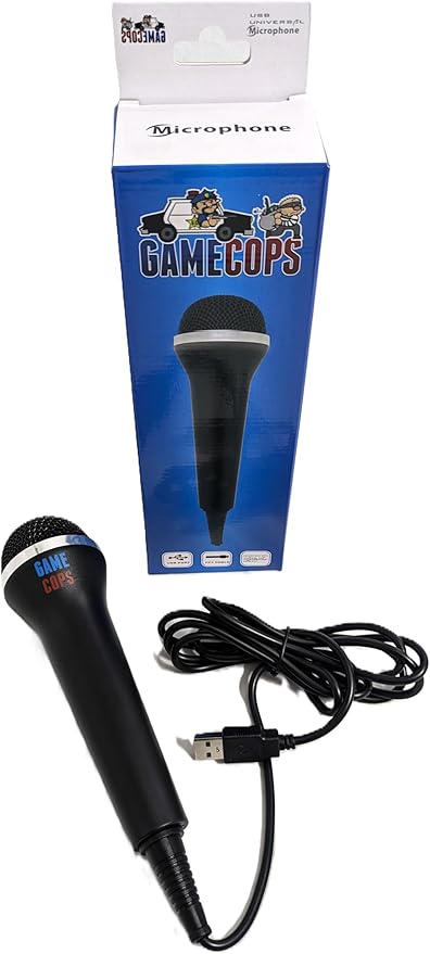USB Microphone for Rock Band & Guitar Hero - Universal Wired Mic Compatible with PS4, PS3, Xbox One, Xbox 360, Wii, PC, Mac & Karaoke Games - 7ft Cord Plug & Play