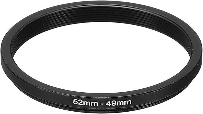 PATIKIL 52mm-49mm Metal Step Down Ring, Camera Lens Filter Adapter Ring Aluminum Filter Adapter Ring for Camera Lenses Hood, Black