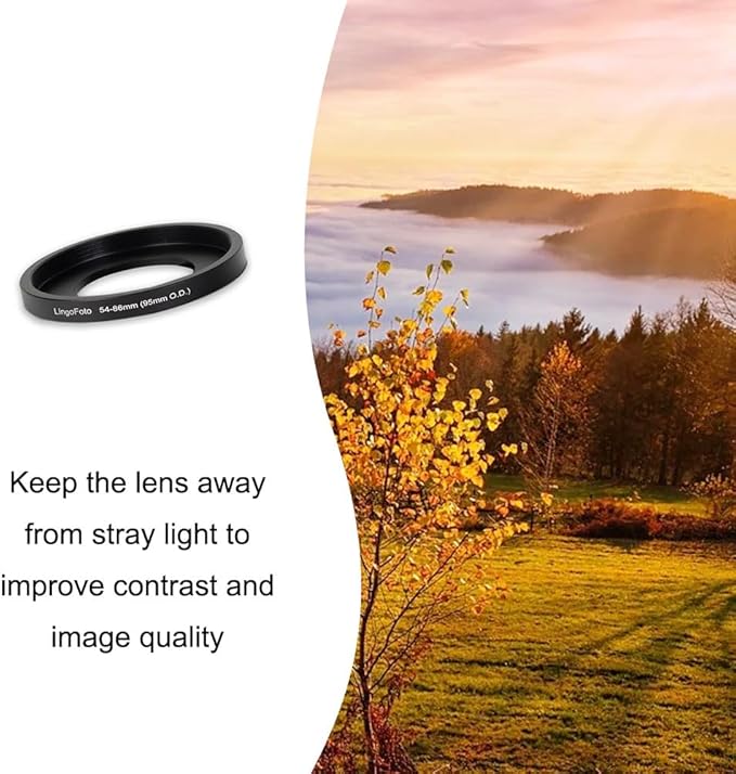 Lens Matte Box Adapter 54-86mm Step up Ring for 54mm Camera Lens to 95mm OD Matte Box Lens Mount (54-86/95mm)