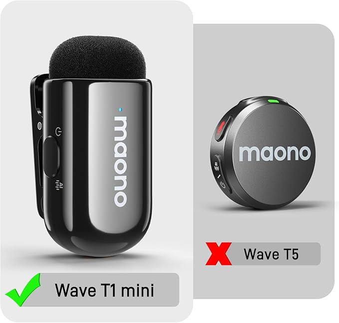 MAONO Wave T1 Mini Wireless Lavalier Microphone Accessories