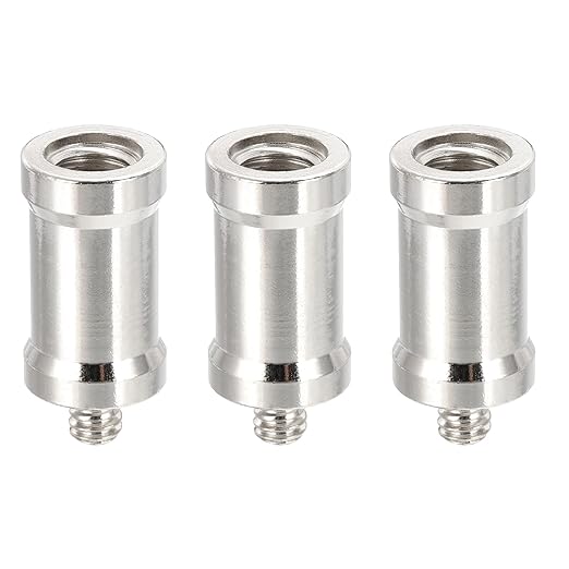 PATIKIL Camera Spigot Screws Converter 3/8" to 1/4" Female to Male, 3 Pack Tripod Screws Adapter Spigot Stud for Light Stand Hot Shoe Cold Shoe Adapter Ball Head Flash, Silver