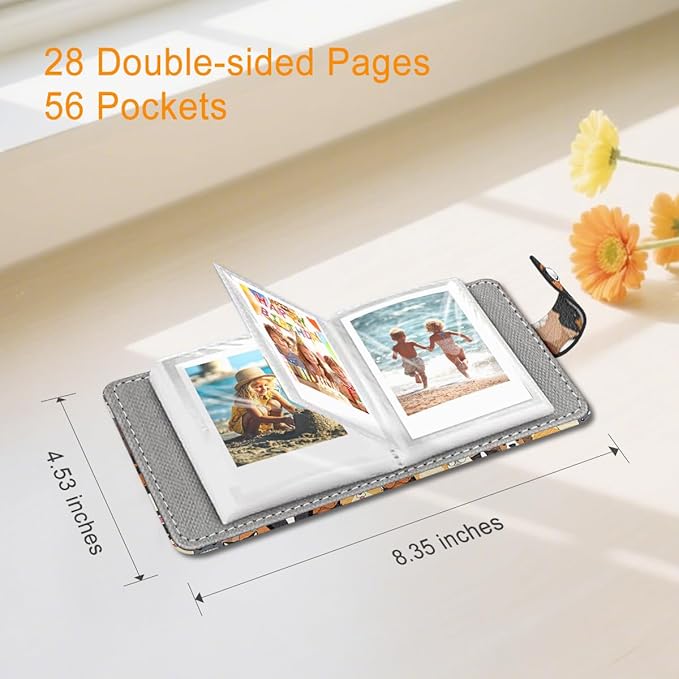 Lebrocoli Dogs Small Photos Album for 2x3 Inch Films, 56 Pockets Mini Cute Albums Book for Polaroid Fujifilm Instax Mini Instant Camera Printer, Kpop Photocard Pictures Binders Holders Storage