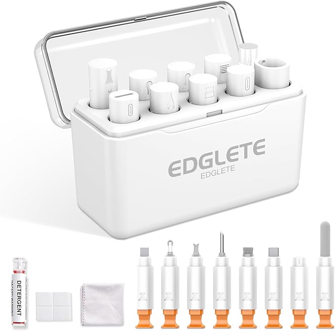 iPhone Cleaning Kit iPhone Cleaner, Phone Charging Port Cleaning, Cell Phone Repair Restore Tool for AirPod pro and iPad, Lightning Charger Cables Speaker Cleaner for Electronic Devices, White
