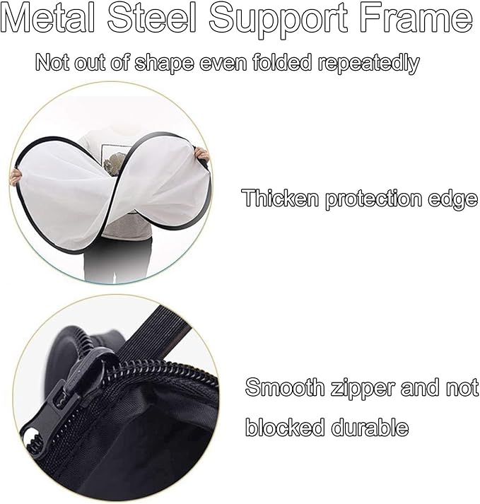 REFLEX CAMERA 7-in-1 Photography Reflector (Rectangular) – Translucent/Silver/Gold/White/Black/Blue/Green – Light Diffuser & Chroma Key Background Kit with Carrying Case (60x90cm/23x35)