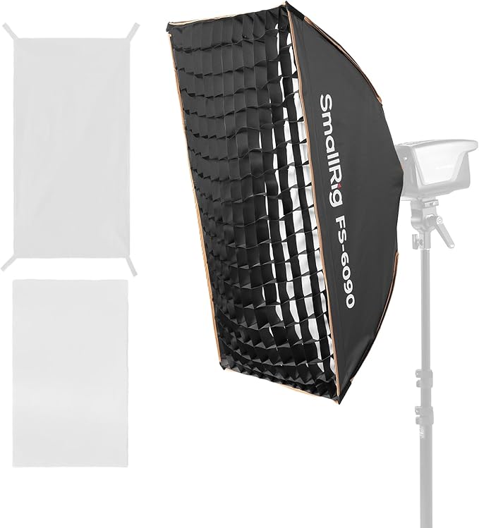 SMALLRIG 24'' x 35" Quick Release Softbox Bowens FS-6090 with Diffuser/Honeycomb Grid/Bag, Softbox Compatible with SmallRig RC 220 pro, for Bowens Mount COB Lights, for Godox for Neewer -5369