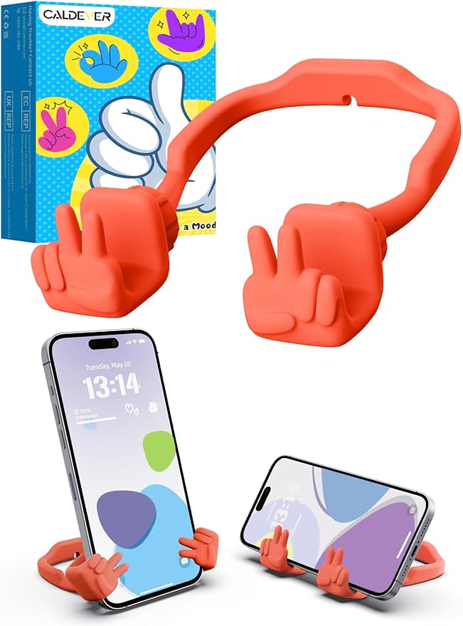 Easter Basket Stuffers for Teens Girls Boys Kids Cell Phone Stand: Upgrade Adjustable Peace Sign Thumbs Lazy Phone Holder for Desk Cool Gadgets Fun Easter Essentials Gifts for Adults Women Teenagers
