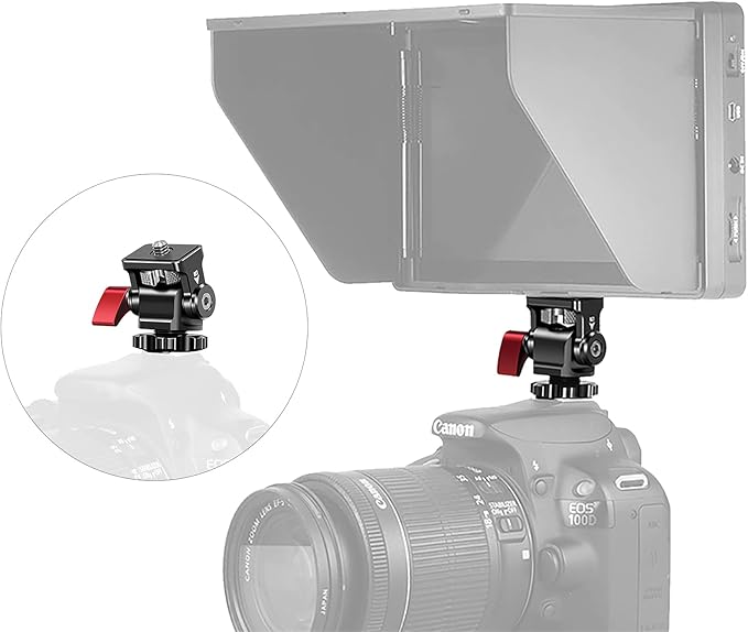 Field Monitor Mount Holder,ChromLives Swivel and Tilt Adjustable Camera Monitor Holder Mount with Cold Shoe for 5/7 inch Monitors,Support Tilt 180° and Swivel 360°(Updated Design)