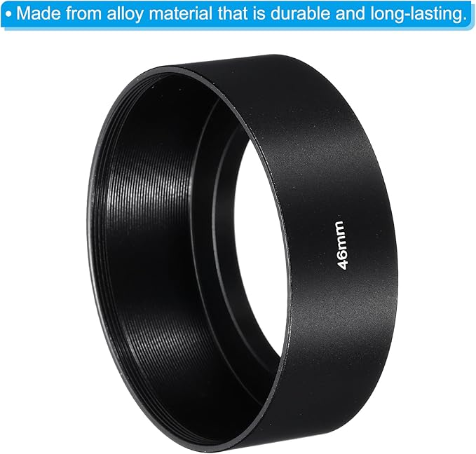 PATIKIL 46mm Lens Hood, Standard Focus Frosted Surface Anti-Reflective Inside Hood for Camera Lens, Black for Nikon, for Fujifilm, for Pentax, for Leica