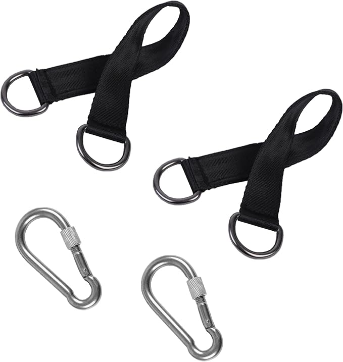 Short Straps Tree Swing Strap Hanging Kit,Hammock Straps 2 Pcs 9.84inches with 2 Pcs Heavy Duty Hook Clasps for Swing Hammocks Yoga Seat Sandbags Gym Equipment Pulley System