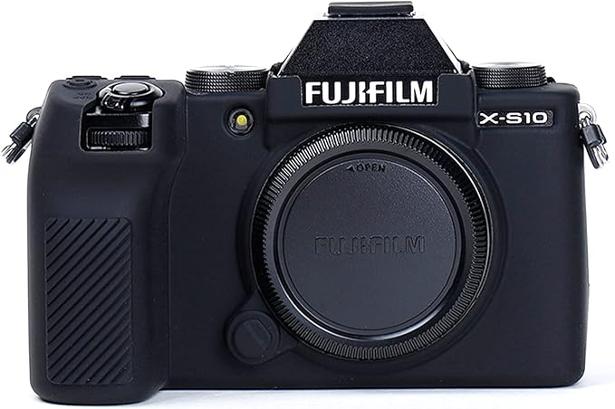 Professional Secure Silicone Camera Cases Bag Housing Rubber Body Skin for Fujifilm X-S10 Mirrorless Camera Fuji XS10 Protective Case (Black)