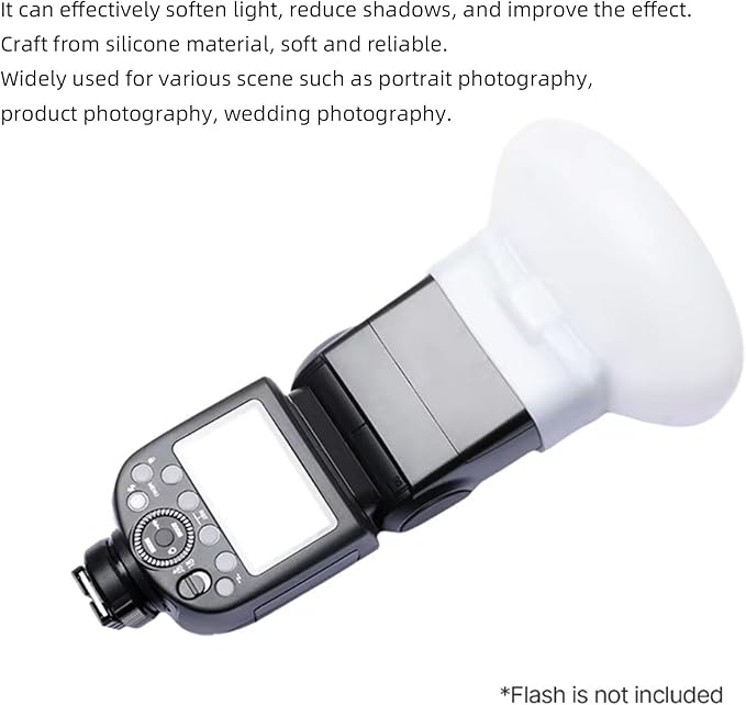 Fabater Silicone Flash Diffuser, Softbox for V860 V850 TT685 TT600 Flash with Dome Diffusion, Enhance Photography Lighting, 360 Degree Uniform Illumination
