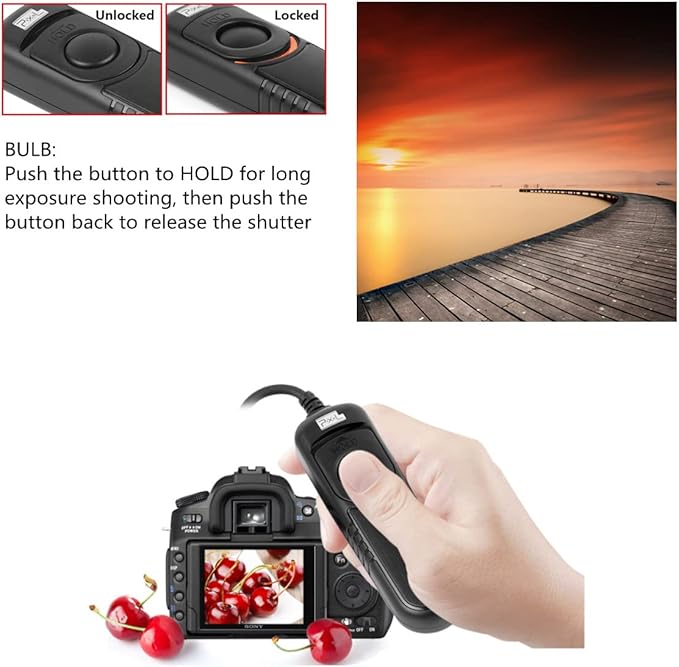 Pixel Shutter Release Cord RC-201 E3 Compatible with Canon R6, RP, 850D, 90D, 80D, 750D, 2000D, 1200D, M6 for Fujifilm XT3, XT4, XT30, GFX100, GFX50SII for Olympus OM-1, E-M1X, E-M1 2, E‑M1 3