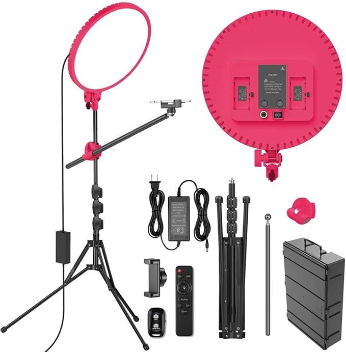Large Ring Light Professional 55W with 72" Tripod Stand,Full-Screen Selfie Ring Light All-Purpose Stand for Live Stream, YouTube, TikTok, Video Recording with Remote (red-001,13)