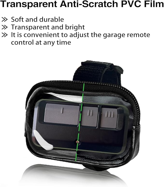 Garage Door Opener Holder for Visor, Mini Universal Bag for Garage Door Key Fob Remote Control, Adjustable Visor Bag Gate Clicker Holder, Carrying Case for Universal Garage/Gate Door Opener Remote