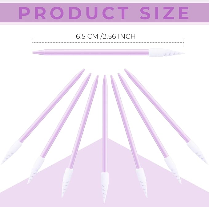 Chinco 200 Pieces Cleaning Swab Sticks Sponge Foam Tip Swabs for Inkjet Printer, Print Head, Camera, Optical Lens, Optical Equipment (Purple)