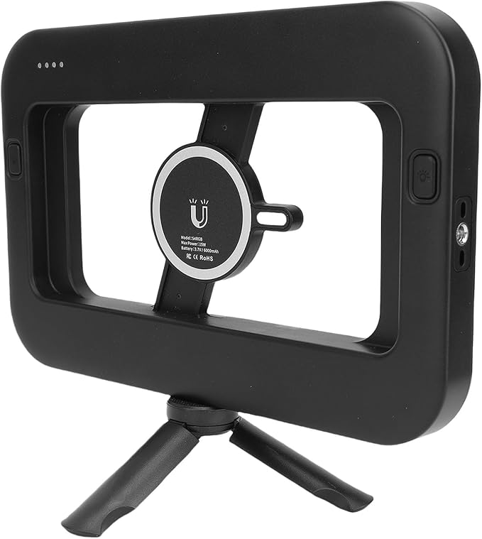 Sanpyl Smartphone Video Rig, Magnetic Handheld LED Ring Light Selfie Light Phone Video Stabilizer, 2500K to 6500K, for Filmmaking Makeup Vlogging