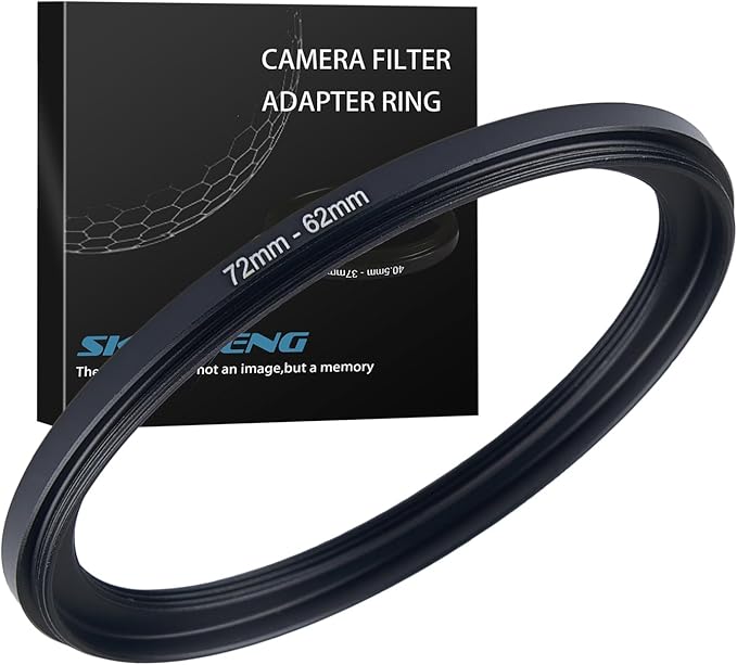 72mm to 62mm Step Down Ring Filter Adapter Metal Ring Step Down Rings Adapter Filter Compatible with All 62mm UV,CPL,ND,Lens Hood,Threaded Lens ect (72mm to 62mm)