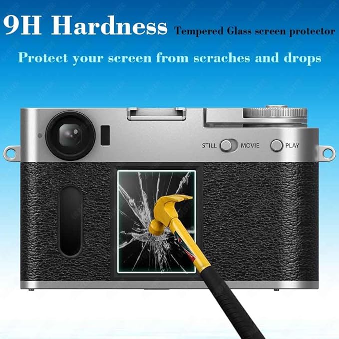 [3Pack Screen Protector for Fujifilm X Half Fuji X-Half LCD, 9H Hardness Tempered Glass Anti-Scrach Anti-Bubble