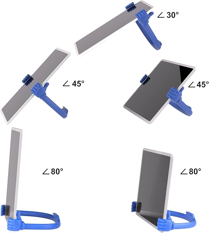 Honsky Adjustable Tablet Stand, Portable Phone Holder for Desk Bed - Multi-Angle Drawing Stand Compatible with All Tablets (Blue)