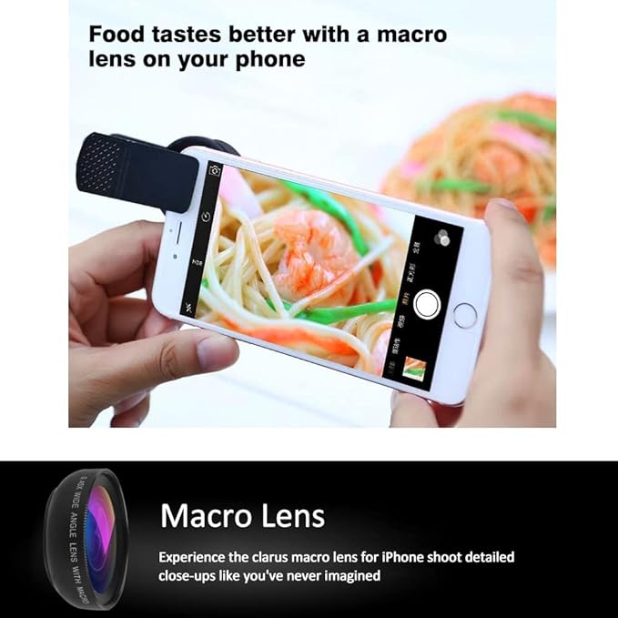 Mcoplus Cell Phone Camera Lens 2 in 1 Clip-on Lens Kit 37mm 0.45X 49UV Super Wide Angle & Macro Phone Camera Lens for iPhone and Android Smartphones Cell Phones