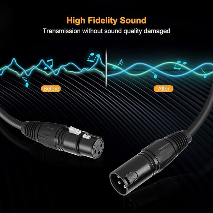 CableCreation XLR to XLR Cable 6FT, 2ps X LR Male to XL R Female Microphone Cable, Balanced 3 PIN Compatible with Shure SM Microphone, Behringer, Speaker Systems, Radio Station and More, Black