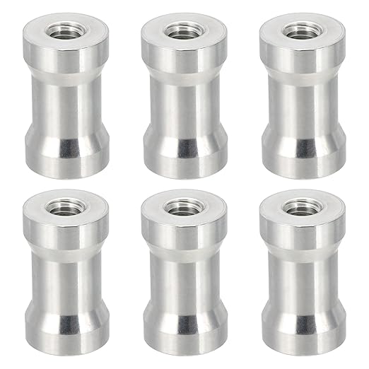 PATIKIL Camera Spigot Screws Converter 1/4" to 3/8" Female to Female, 6 Pack Tripod Screw Adapter Spigot Stud for Light Stand Hot Shoe Cold Shoe Adapter Ball Head Flash, Silver