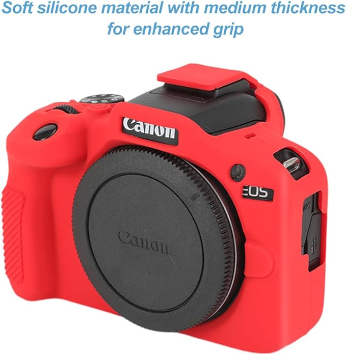 Pocoukate Case for Canon EOS R100 Camera, Soft Silicone Protective Cover Skin with EOS R100 Screen Protector Accessories for Canon EOS R100 Mirrorless Camera Silicone Case - Red