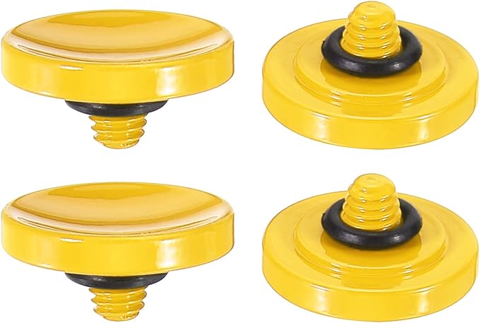 PATIKIL Camera Shutter Button, 4 Pack Soft Shutter Release Button Pure Copper Camera Button Concave Suitable for Nikon for Fujifilm for Leica DSLR/SLR Camera, Yellow