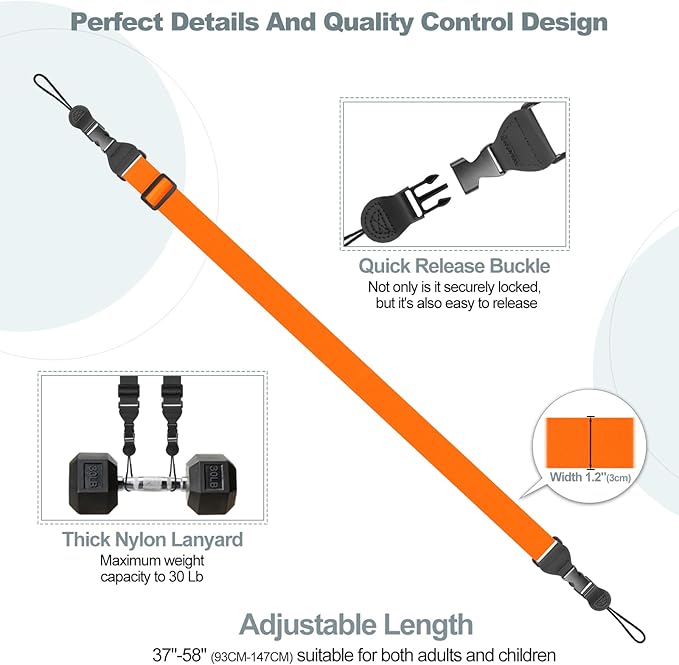 Adjustable Shoulder Strap, Comfortable Camera Strap, Neck Lanyard for iPad Tablet Case, Camera, Binocular, Luggage Bag (Orange Shoulder Strap)