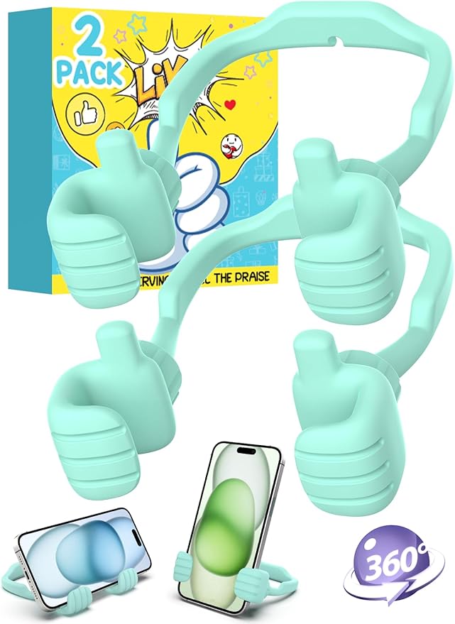 Easter Gifts for Teen Boy Kid Man Cell Phone Stand: UPGRADE Adjustable Thumbs Up Lazy Phone Holder for Desk Fun Gadgets for Him Guy Tween Woman Girl Adult Easter Basket Essentials Who Have Everything