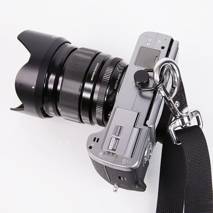 Foto&Tech Stainless Steel 1/4"-20 Rubber Padded D Ring Screw, D-Shaped Ring Camera Sling Screw for Shoulder Straps, Wrist Straps, Selfie Sticks, Gimbals (2 Pieces, Black)
